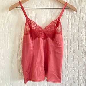 Mauve Pink Silk-like PJ Lace Tank Top Size Small / Medium
